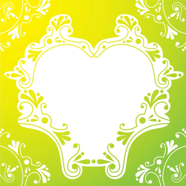 Heart frame with curly elements — Stock Vector