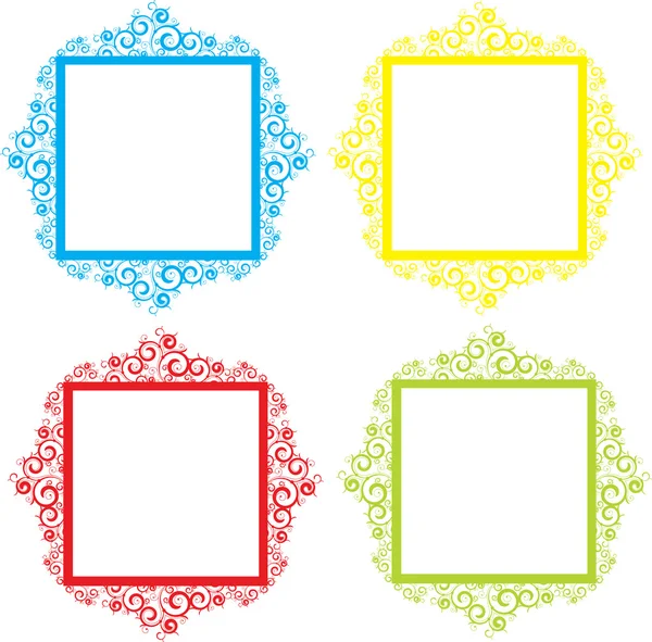 Lace frames met heldere kleuren — Stockvector
