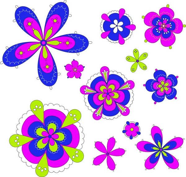 Isolated flowers — Stock Vector