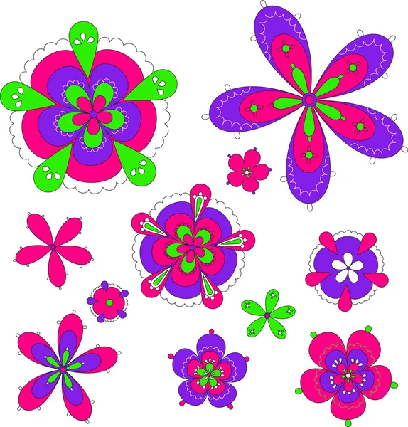 Isolated flowers — Stock Vector