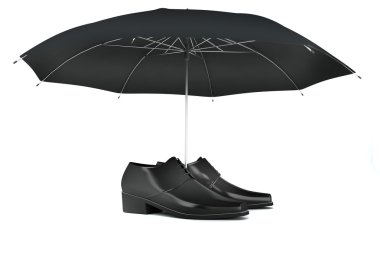 Men's shoes and umbrella clipart