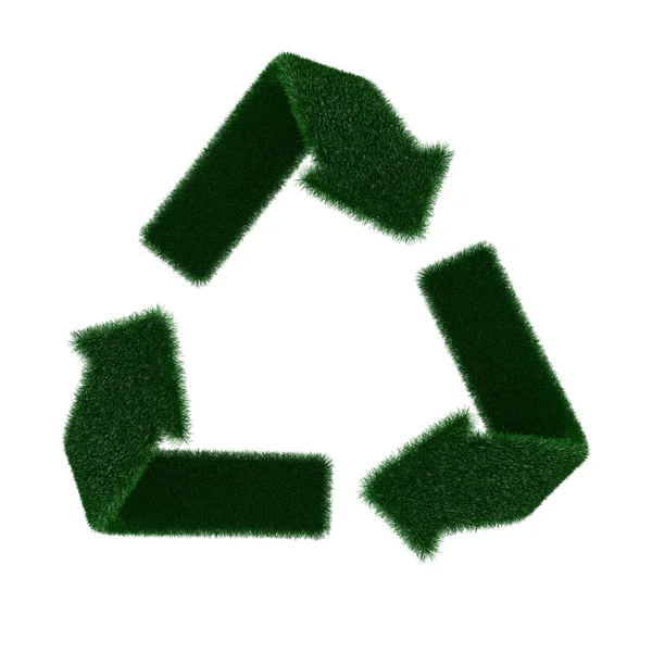 Recycling-Symbol aus Pelz — Stockfoto