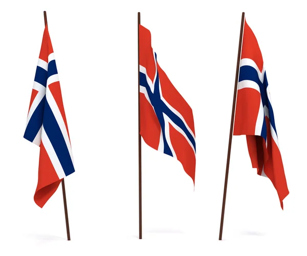 挪威国旗的 — 图库照片