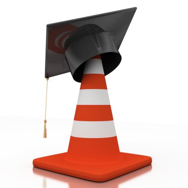 Bachelor's hat and cone clipart