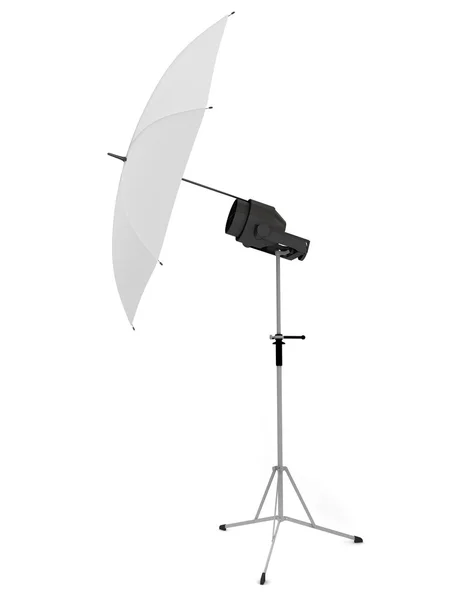 Vitt paraply för fotografering — Stockfoto