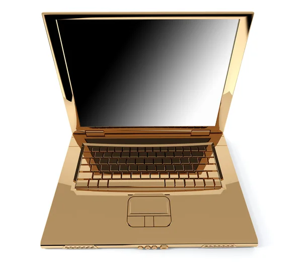 Золотий ноутбук — стокове фото