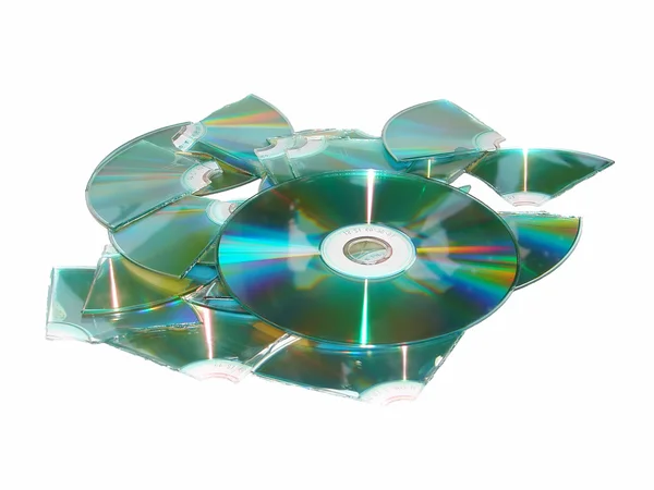 Mnóstwo uszkodzony cd — Zdjęcie stockowe