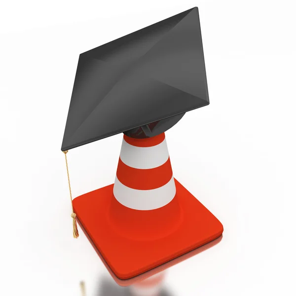Bachelor's hat and cone — Stock Photo, Image