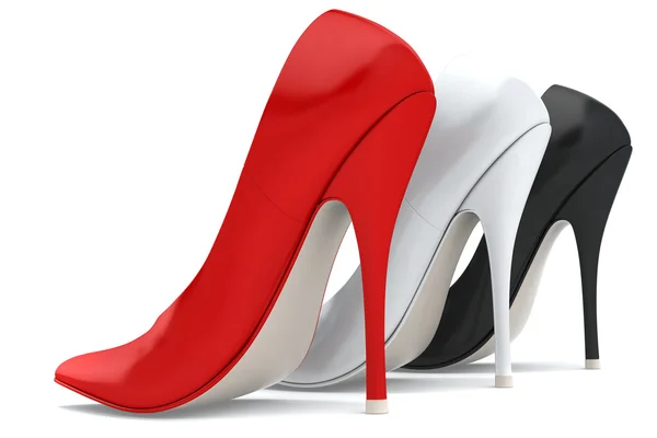 Tres zapatos de mujer — Foto de Stock
