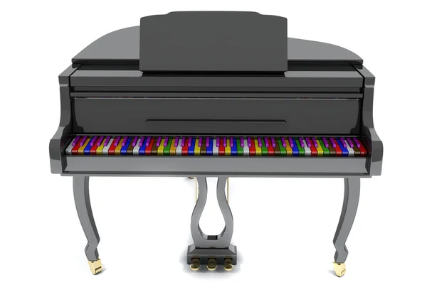 Piano grande com teclas de cor — Fotografia de Stock