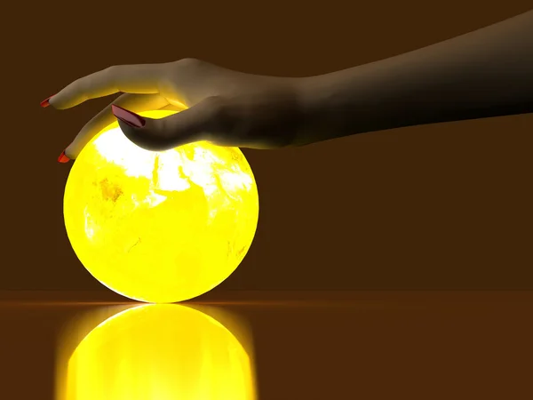 Hand and Luminous globe — Zdjęcie stockowe