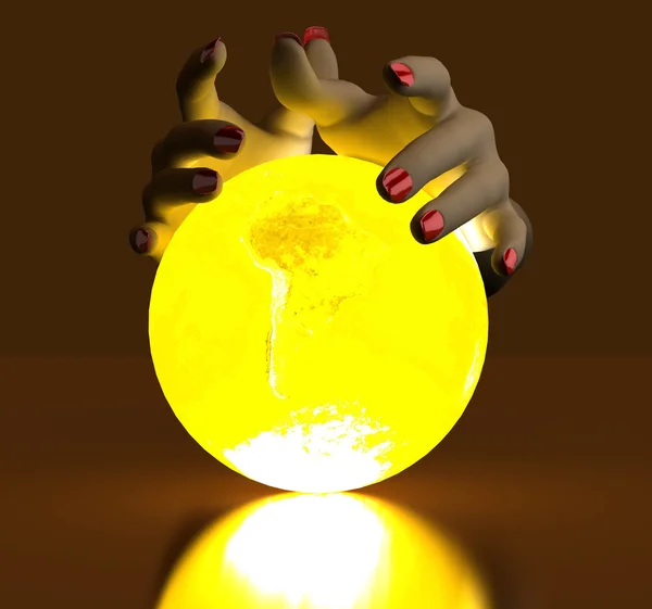 Mano y globo luminoso — Foto de Stock