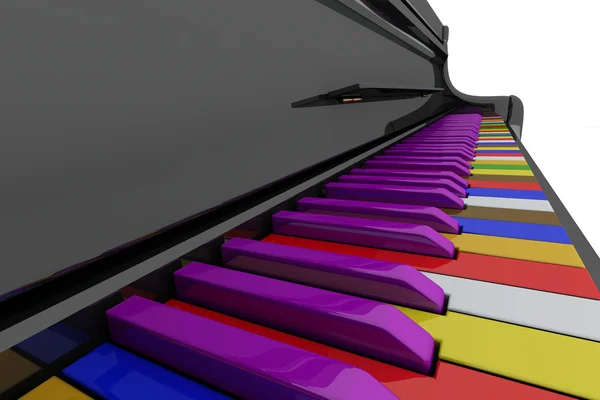 Kleur grand piano toetsen — Stockfoto