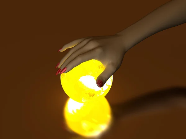 Ручной и светящийся шар — стоковое фото