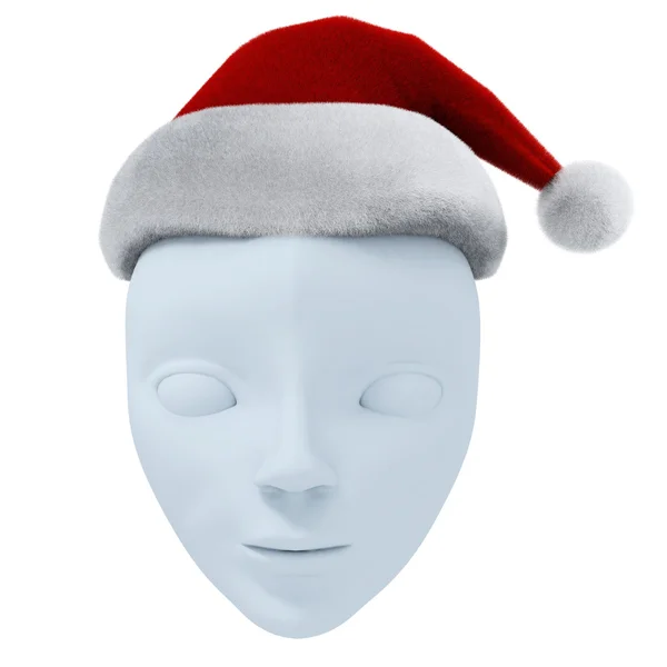 Theatermaske und Weihnachtsmannmütze — Stockfoto