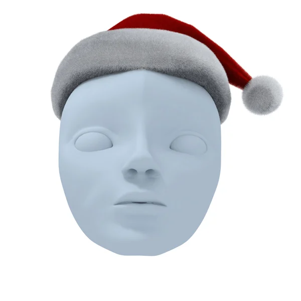 Theatrical mask and Santa's hat — Stock Photo, Image