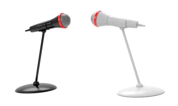 Microfones em preto e branco — Fotografia de Stock