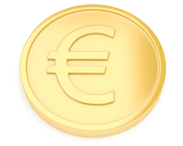 Moeda em ouro com sinal de euro — Fotografia de Stock