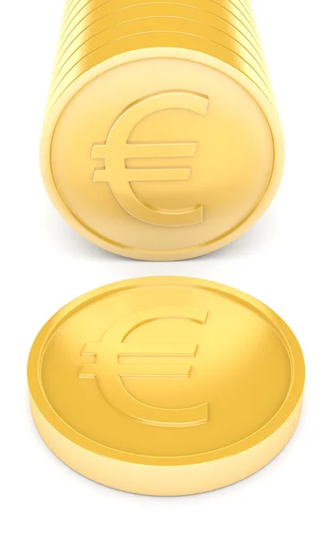 Guldmynt med eurotecknet — Stockfoto