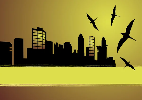 Uçuş sea gull kodu şehir — Stok Vektör