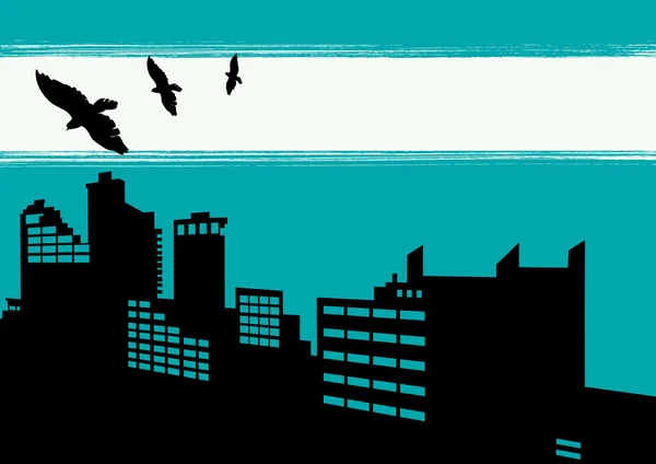 都市飛行鳥 — ストックベクタ