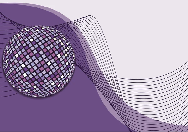 Fond rétro avec boule disco — Image vectorielle