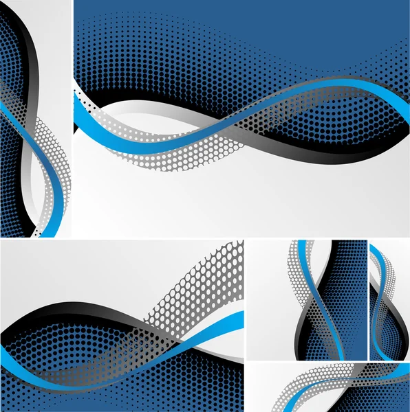 Abstracto onda medio tono líneas fondo — Archivo Imágenes Vectoriales