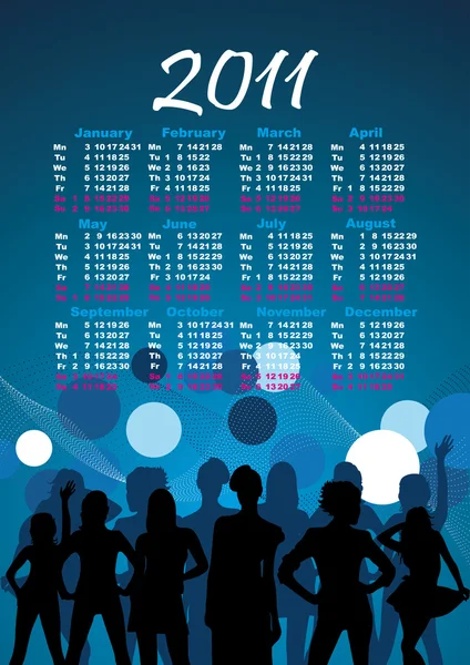 2011 年日历 — 图库矢量图片