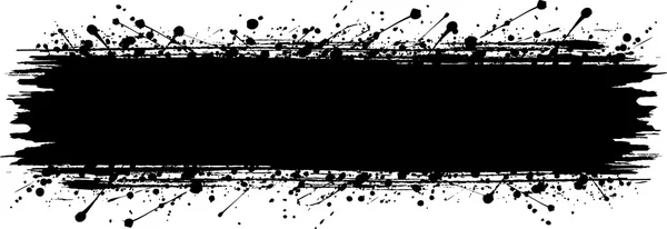 Grunge banner met een inktzwarte dribbel strip met kopieerruimte — Stockvector