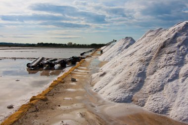 küme içinde bir saltmine, sonraki, Sicilya bölgesindeki trapani için tuz