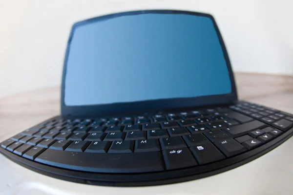 Pokroucený pohled notebooku klávesnice — Stock fotografie