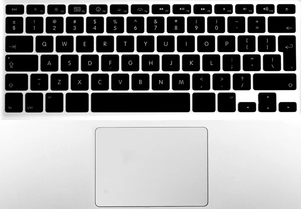 Laptop klawiatura czarno-białe — Zdjęcie stockowe