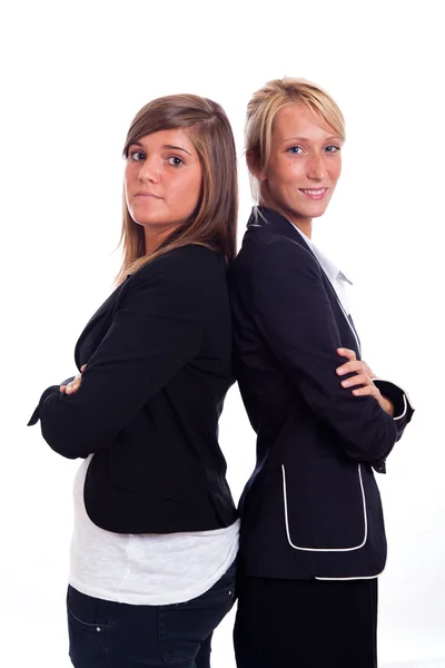 Portrait de deux jeunes et gentilles femmes d'affaires — Photo