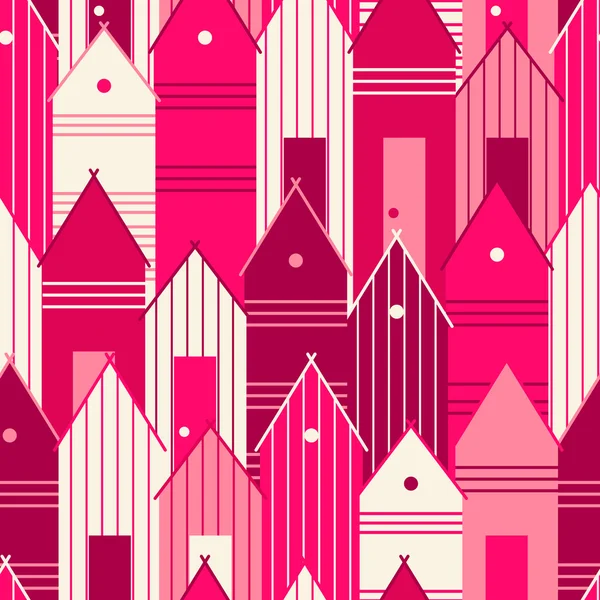 Casas cor de rosa . — Vetor de Stock