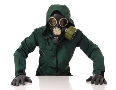 Man with gas mask clipart