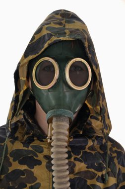 The person with gas mask clipart