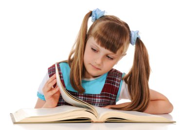 Girl with book clipart