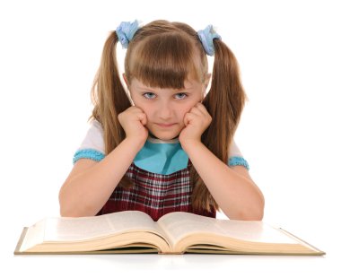 Girl with book clipart