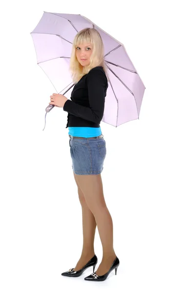 우산을 든 소녀 — 스톡 사진