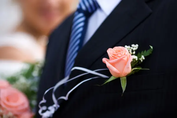 Buttonhole with rose — Stock Photo, Image