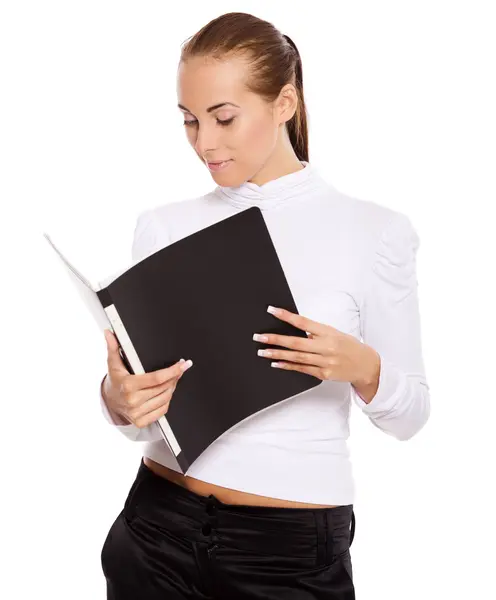 Businesswoman reading — Stock Photo, Image