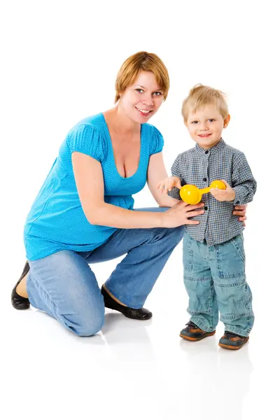 Matka si hraje s dítětem — Stock fotografie