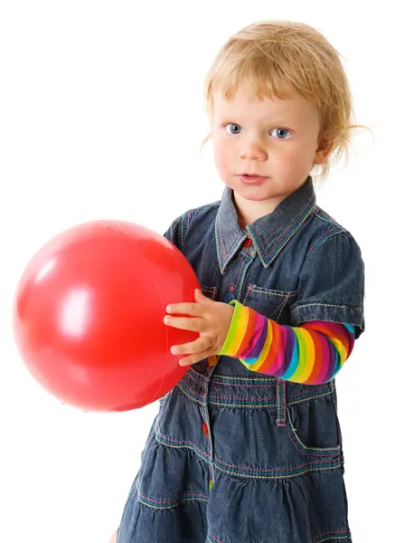 Kız holding topu — Stok fotoğraf