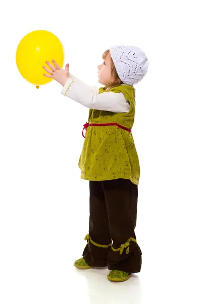 Kız tutarak balon — Stok fotoğraf