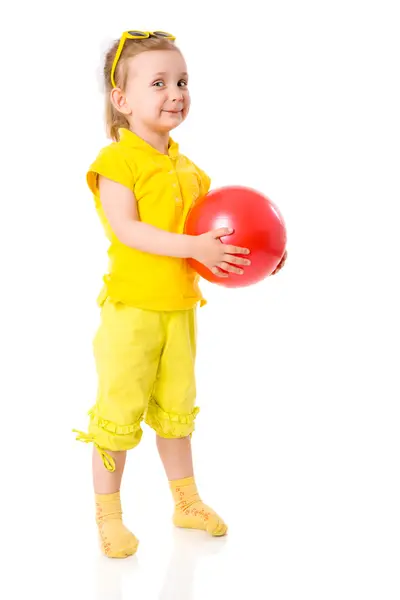 Chica sosteniendo la bola — Foto de Stock