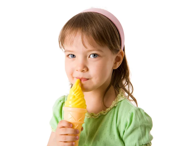 Menina sorvete — Fotografia de Stock