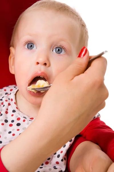 Baby eten — Stockfoto