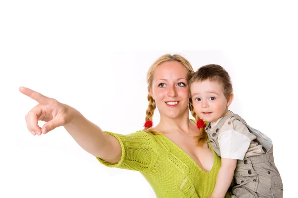 Look! mother pointing — Stock Photo, Image