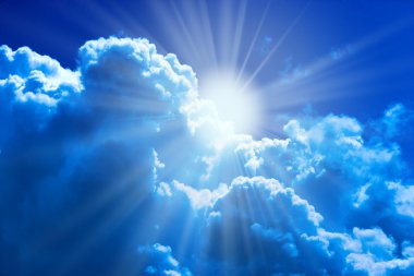 Sun and clouds clipart