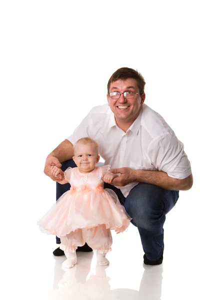 Ojciec z małą dziewczynką — Zdjęcie stockowe